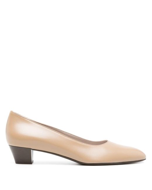 The Row Natural Neutral Luisa 35 Square-toe Leather Pumps