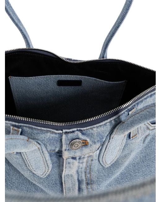 McQueen Blue Manta Bag Manta Denim Shoulder Bag