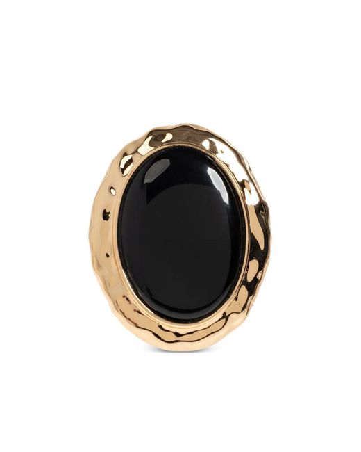 Self-Portrait Black Stone-Inlay Earrings