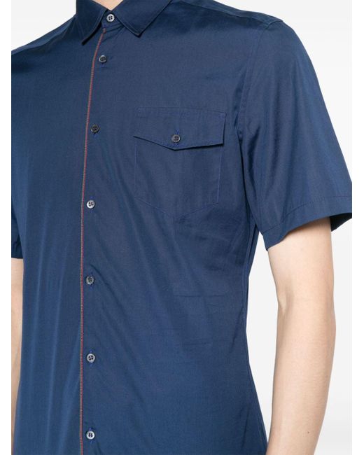 Camicia con cuciture a contrasto di Gucci in Blue da Uomo