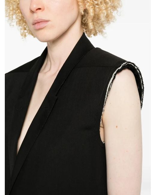 Chaleco Con Cuello En V Rick Owens de color Black
