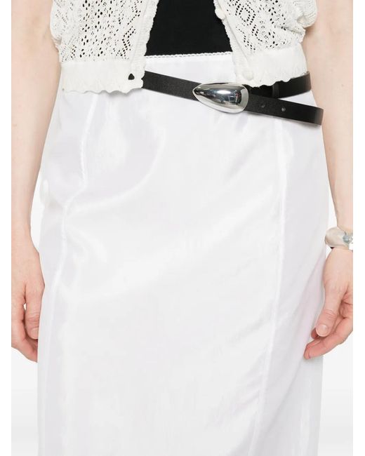 DUNST White Pleated Midi Skirt