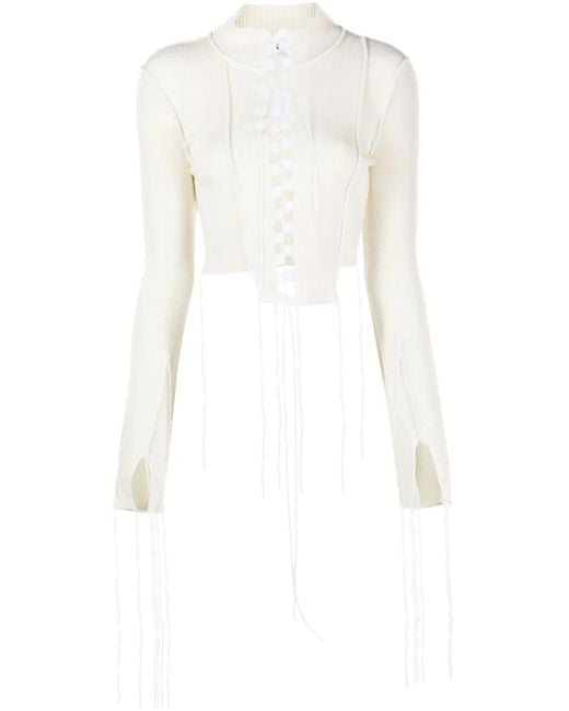 Julfer シームディテール クロップドトップ White