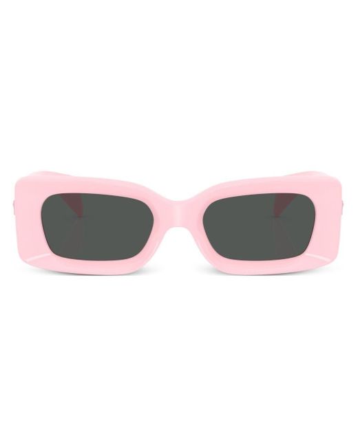 Gafas de sol con montura rectangular Versace de color Pink