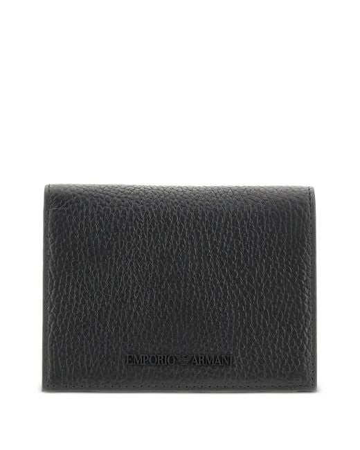Emporio Armani Black Textured Wallet for men