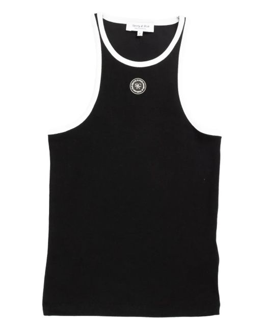 Sporty & Rich Black Ribbed Tank Top