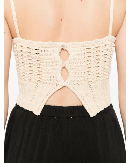 Forte_forte Natural Knitted Crop Top