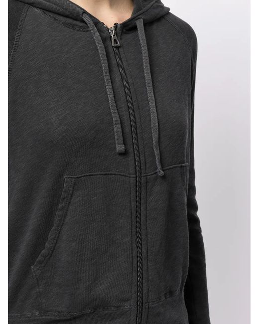 James Perse Black Fleece Drawstring Hoodie