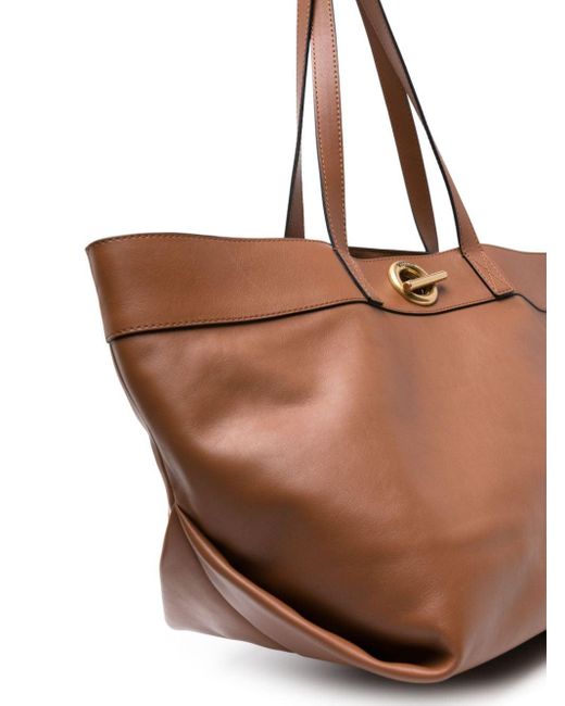Moschino Brown Eyelet-detail Leather Shoulder Bag