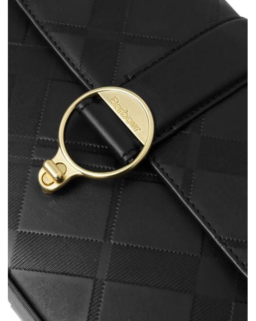 Barbour Black Rosa Deboss Quilted Buckle Cross Body Bag