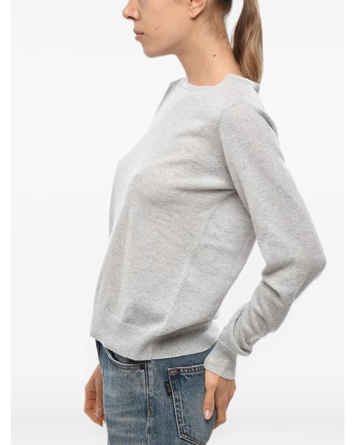 Malo Gray Crew-Neck Long-Sleeve Wool Sweater