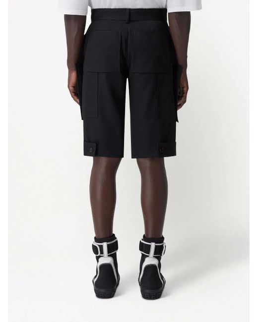 Burberry Black Panel-Detail Wool Shorts for men