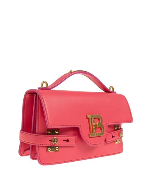 Balmain Pink 24 B-Buzz Logo-Detail Leather Cross Body Bag