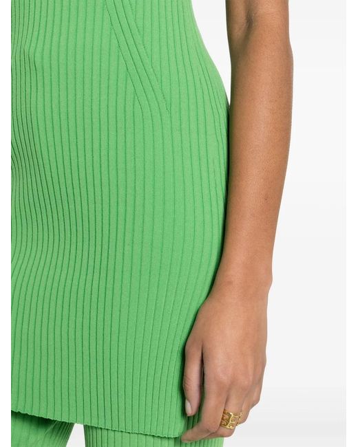 Nanushka Green Brynn Ribbed-Knit Strapless Top