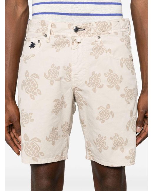 Vilebrequin Natural Turtles-print Cotton Shorts for men