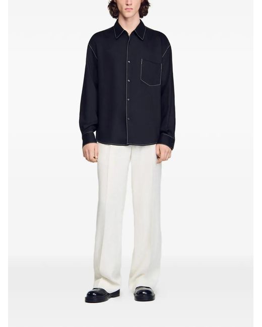 Sandro Black Loose-Fit Shirt for men