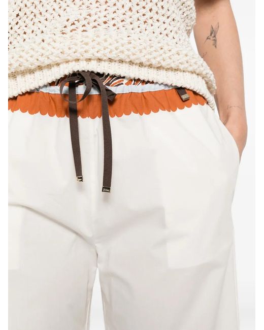 Pantalones Estampados Con Cordones Herno de color White