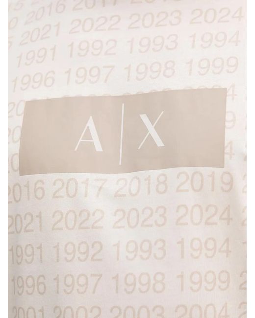 ARMANI EXCHANGE White Printed T-Shirt for men