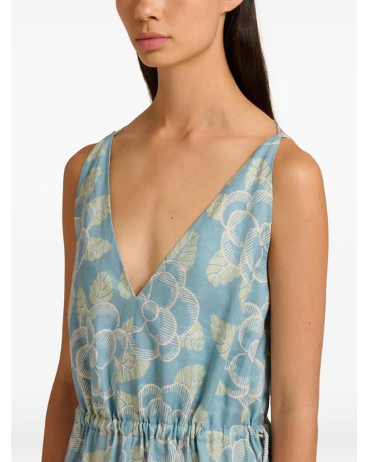 Marni Green Floral-Pattern Maxi Dress