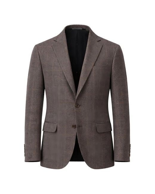 Pal Zileri Brown Veste À Carreaux for men