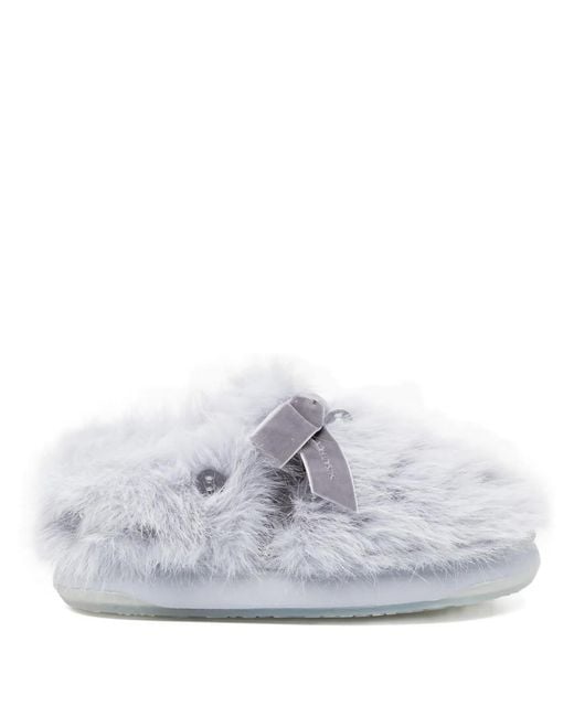 Rockfish White X Susan Fang Furry Mules