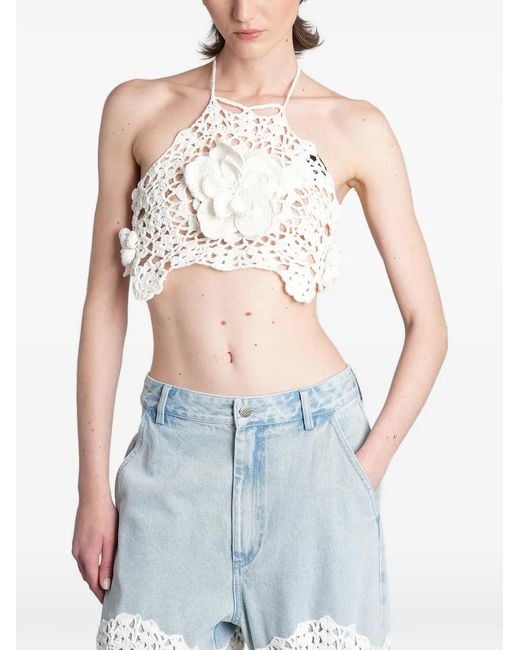 GIUSEPPE DI MORABITO White Macrame Top