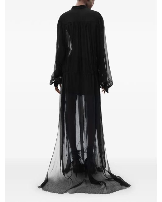 Ann Demeulemeester Black Tren Maxi Dress