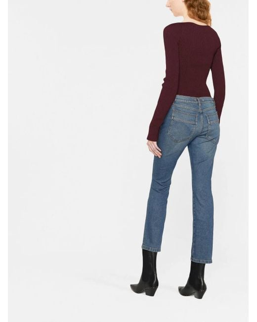 Philosophy Di Lorenzo Serafini Blue Mid-Rise Cropped Jeans