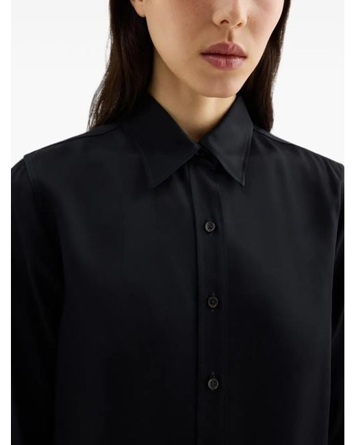 Jil Sander Blue Fitted Fluid Shirt