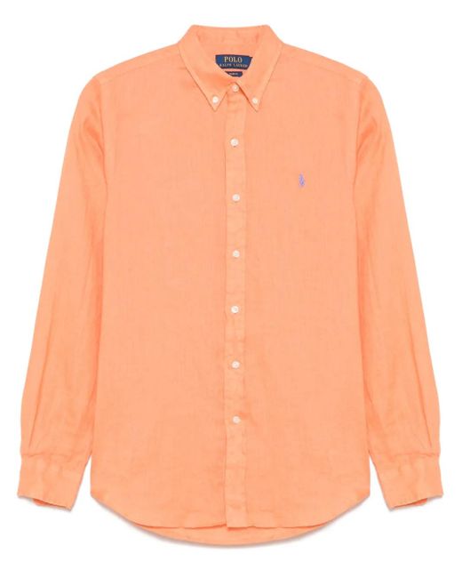 Ralph Laurenシャツ Polo Ralph Lauren メンズ オレンジ リネンシャツ 【公式通販】
