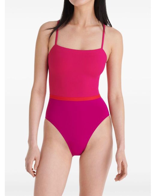 Eres Pink Ara Colour-Block Swimsuit