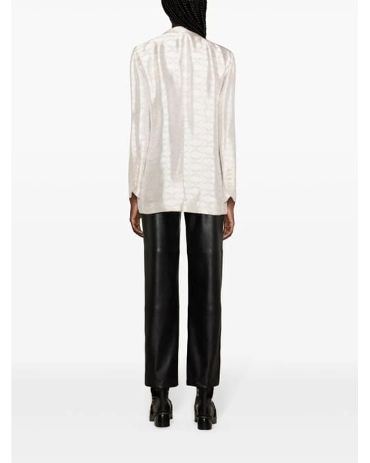 Zadig & Voltaire White Vicka Peak-Lapel Single-Breasted Jacquard Blazer