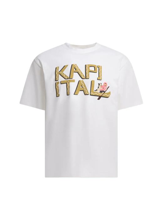 メンズ Kapital Canoe ロゴグラフィック Tシャツ ホワイト | Lyst