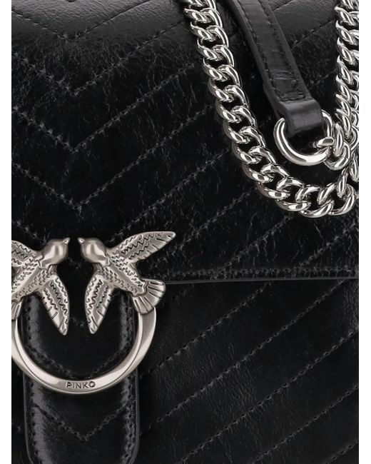 Sac Porté Épaule Matelassé Love Click Pinko en coloris Black