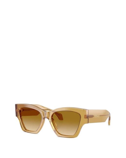 Versace Metallic Lunettes De Soleil À Monture Géométrique