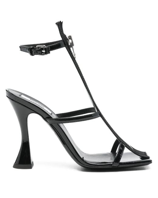 Moschino Black 100Mm Zip-Detail Sandals