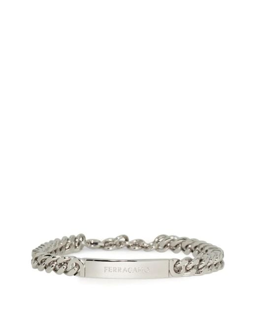 Ferragamo White Bracelet With Chain for men