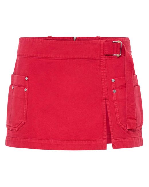 Dion Lee Red Apron Wrap Miniskirt