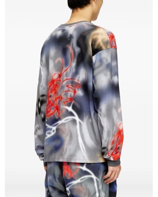 トップス DIESEL T-Boxt-DB Long Sleeve Graphic DIESEL T-Boxt-Ls-V4 Long Sleeve Graphic T-Shirt in Blue for Men | Lyst