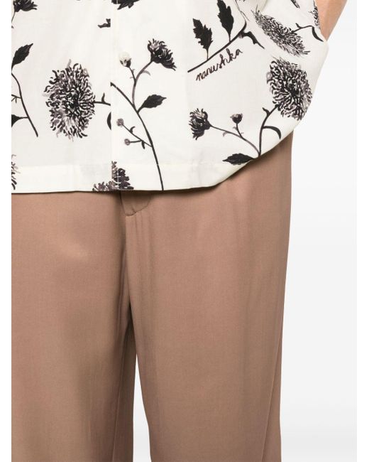 Lardini Natural Pleat-detail Trousers for men