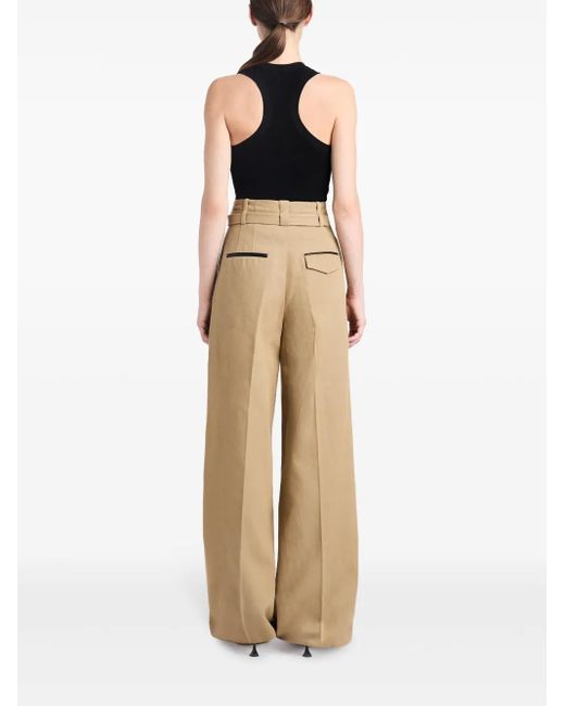 Proenza Schouler Natural Nautral Dana Wide-leg Trousers - Women's - Cotton/linen/flax