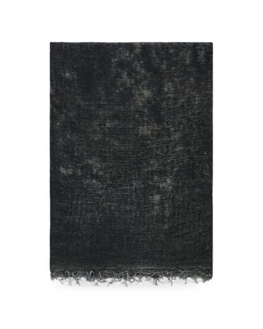 Avant Toi Black Fringed Cashmere Scarf