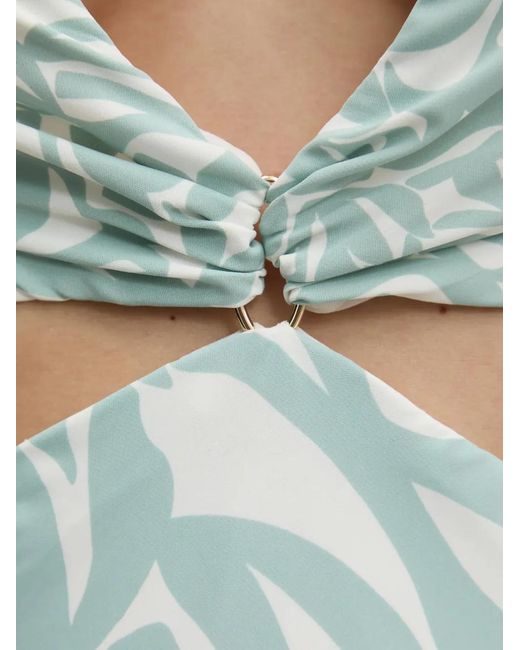 Abercrombie & Fitch Blue Cut-Out Floral Print Maxi Dress