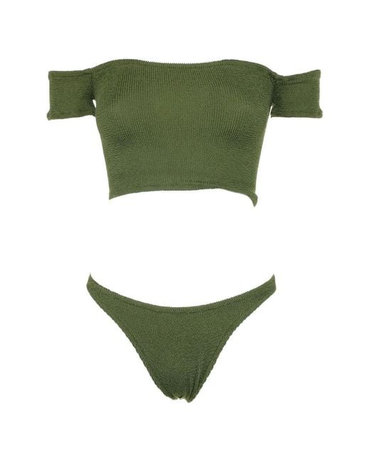 Mc2 Saint Barth Green Crinkled Bikini Bottom