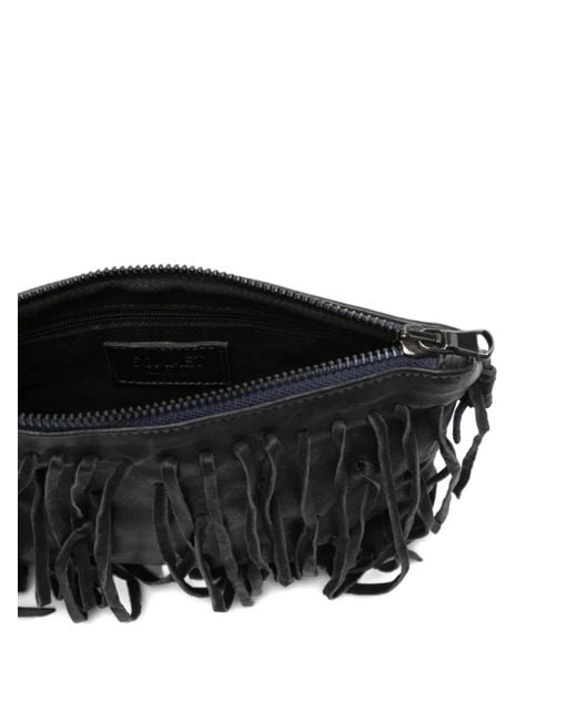 SOMMET Black Fringes Leather Bag