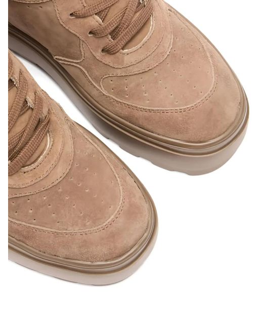 Casadei Brown 80Mm Lace-Up Wedge-Heel Sneakers