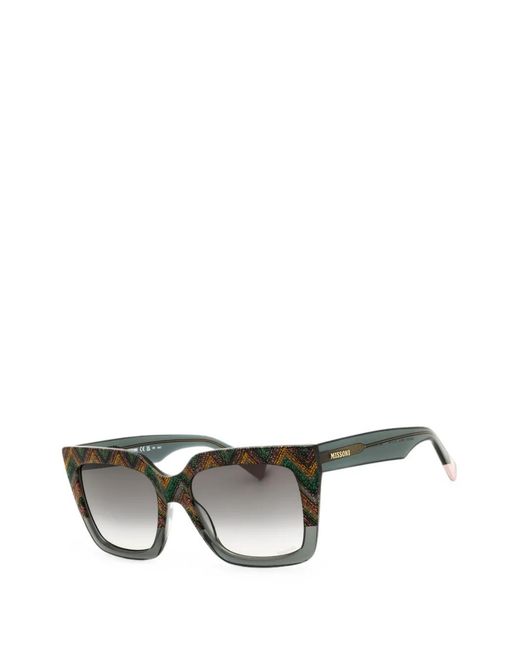 Missoni Gray Multicolour Chevron-Pattern Sunglasses