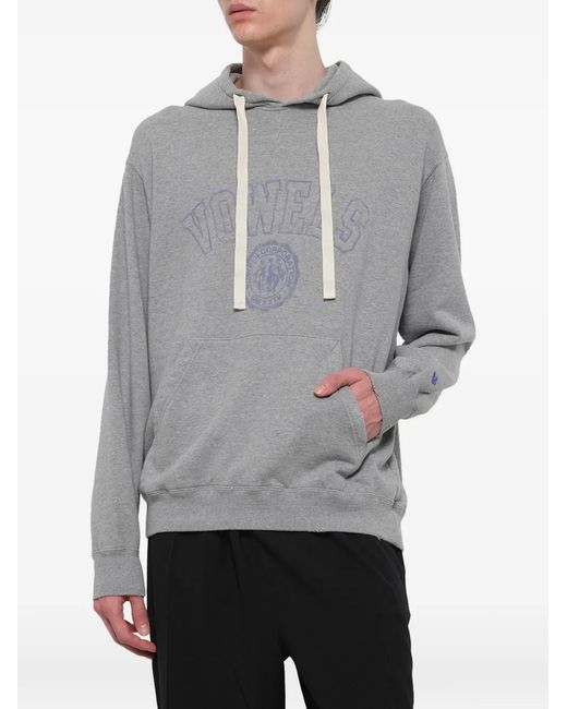 vowels Gray Faded Collegiate Hoodie for men