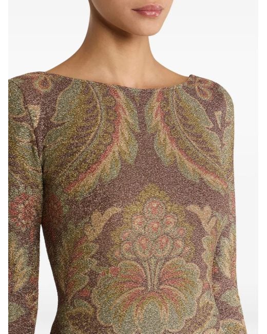 Etro Brown Oberteil im Glitter-Look