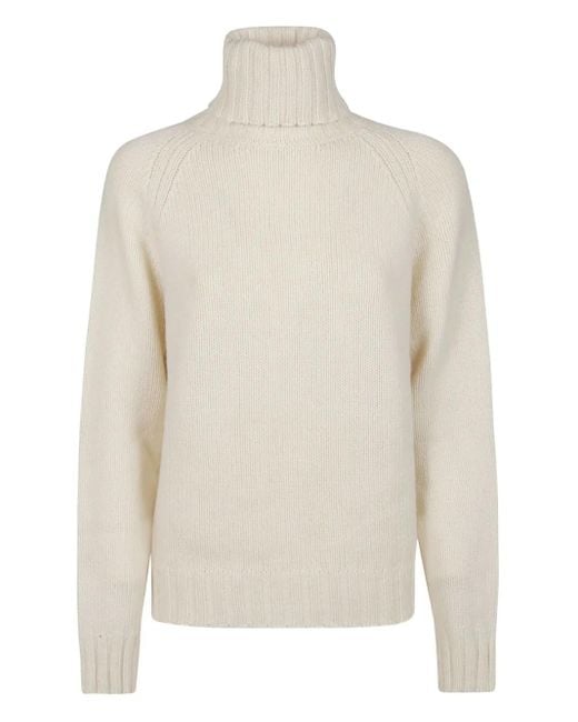 Aragona White Roll-Neck Jumper